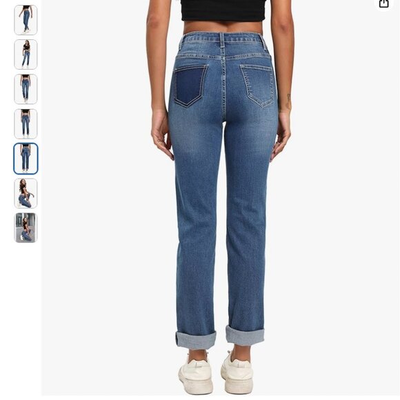 Decivi | Classic Straight Leg Mid Rise Stretch Denim Jeans Ankle Length Large - Picture 3 of 10